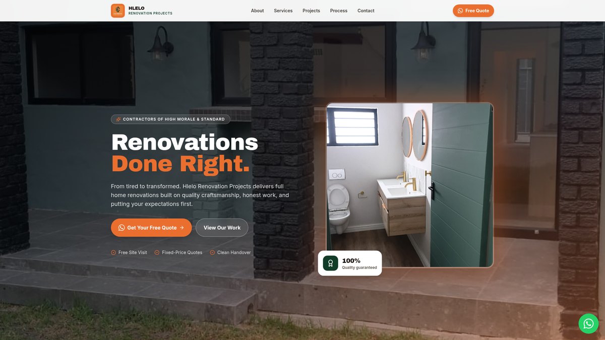 Hlelo Renovations website built by Deckford Media