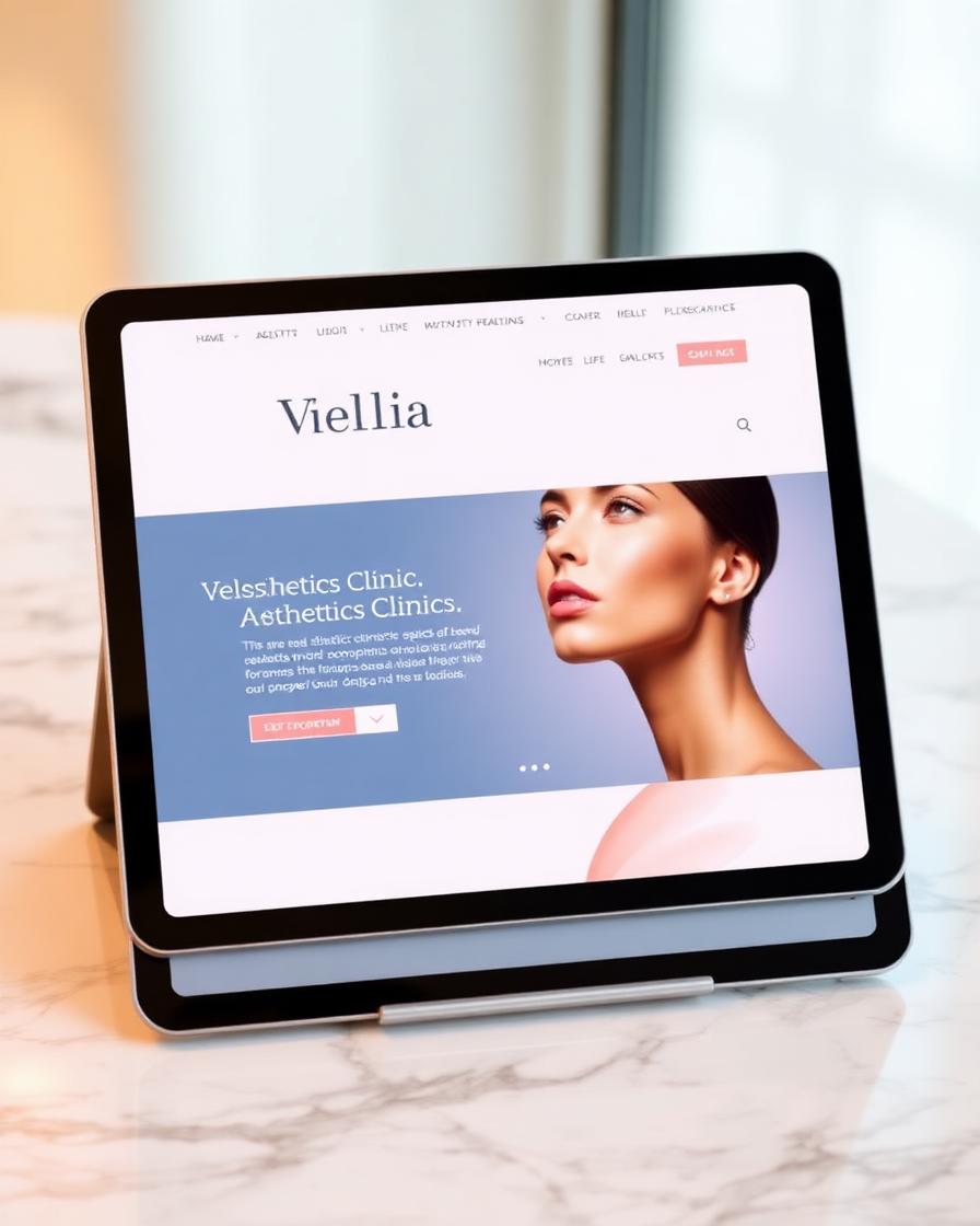Vela Aesthetics website mockup